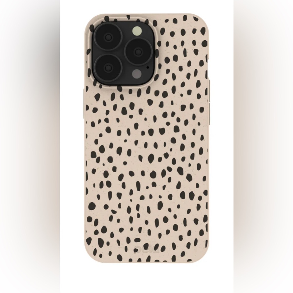 Pela iPhone 13 Pro Case in Seashell Cheetah (Taupe/black)